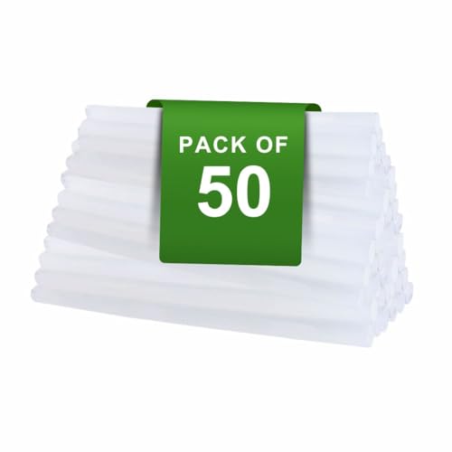 VCR 07mm Glue Sticks for Glue Gun - 07mm x 165mm in Length - Hot Melt Transparent Glue Stick - Pack of 50 - Bonding Adhesive Glue Sticks for DIY - Arts Crafts - Schools and Industries - Image 1