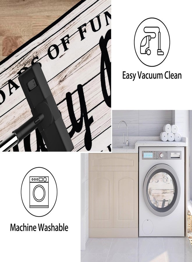 EYECY Laundry Room Rug Runner 20"X59" Non Slip TPRback Laundry Rugs for Laundry Room Decor Bordered Design Washable Runner Rugs for Kitchen Floor Bathroom Hallway Entryway Area Rugs-White - Image 4