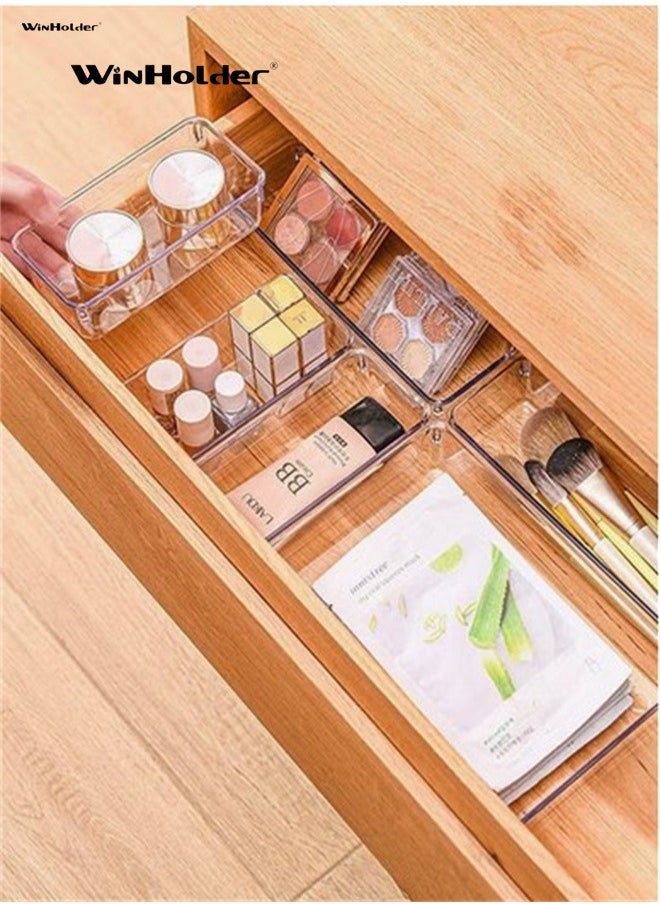 WinHolder - 16 Pack Desk Drawer Organizer Trays, Makeup Storage,Drawer Dividers 5-Size Clear Storage Boxes Divider Make-up Organiser for Kitchen, Bedroom, Office, Makeup, Jewelries - Image 1