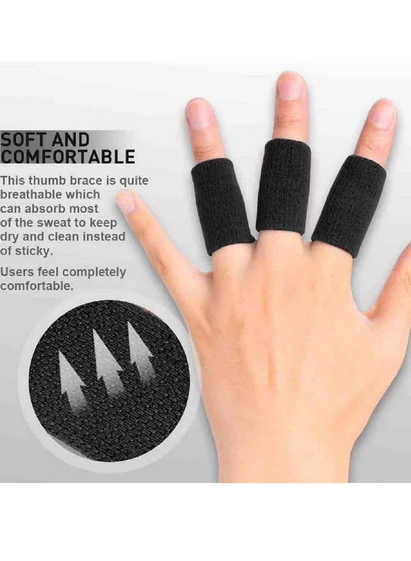 Spall Finger Sleeves Protectors, 10pcs Sport Finger Sleeves Thumb Brace Support Elastic Compression Protector for Relieving Pain, Arthritis,Trigger Finger, Sports (Black)  - Image 5