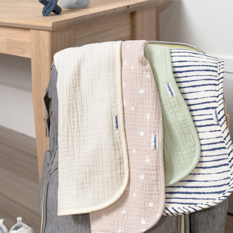 Gerber Baby Unisex Muslin Burp Cloths 5-Pack, Multi Rainbow, Large Size 20" x 10" - Image 3