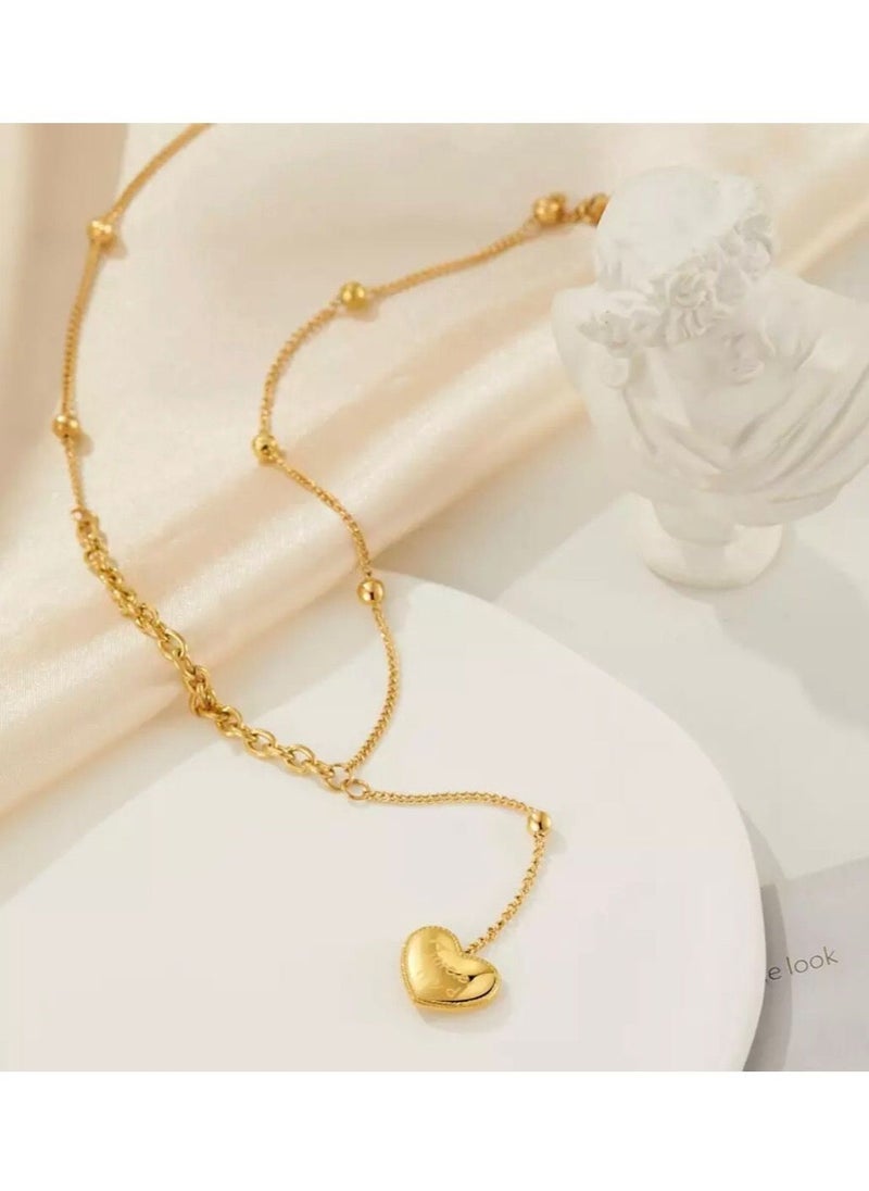 sixtyfour - Elegant Stainless Steel Gold Plated Necklace For Women - Image 1