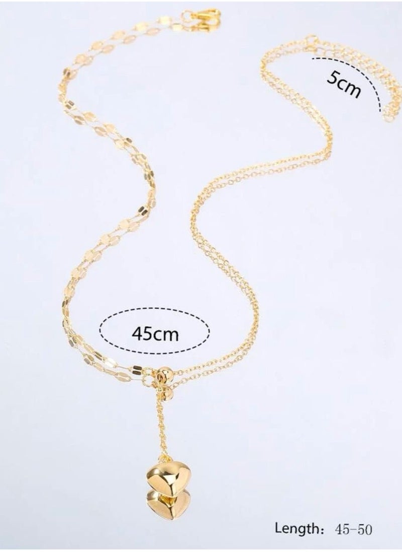 sixtyfour - Elegant Stainless Steel Gold Plated Necklace For Women - Image 1
