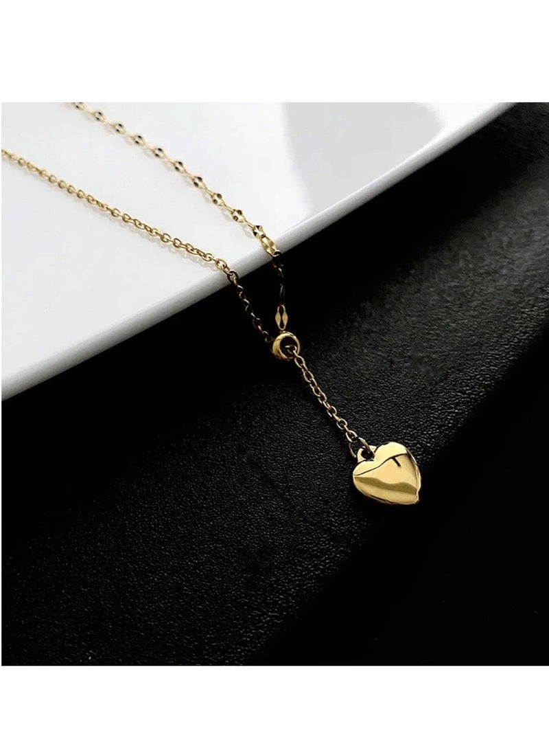 sixtyfour - Elegant Stainless Steel Gold Plated Necklace For Women - Image 1