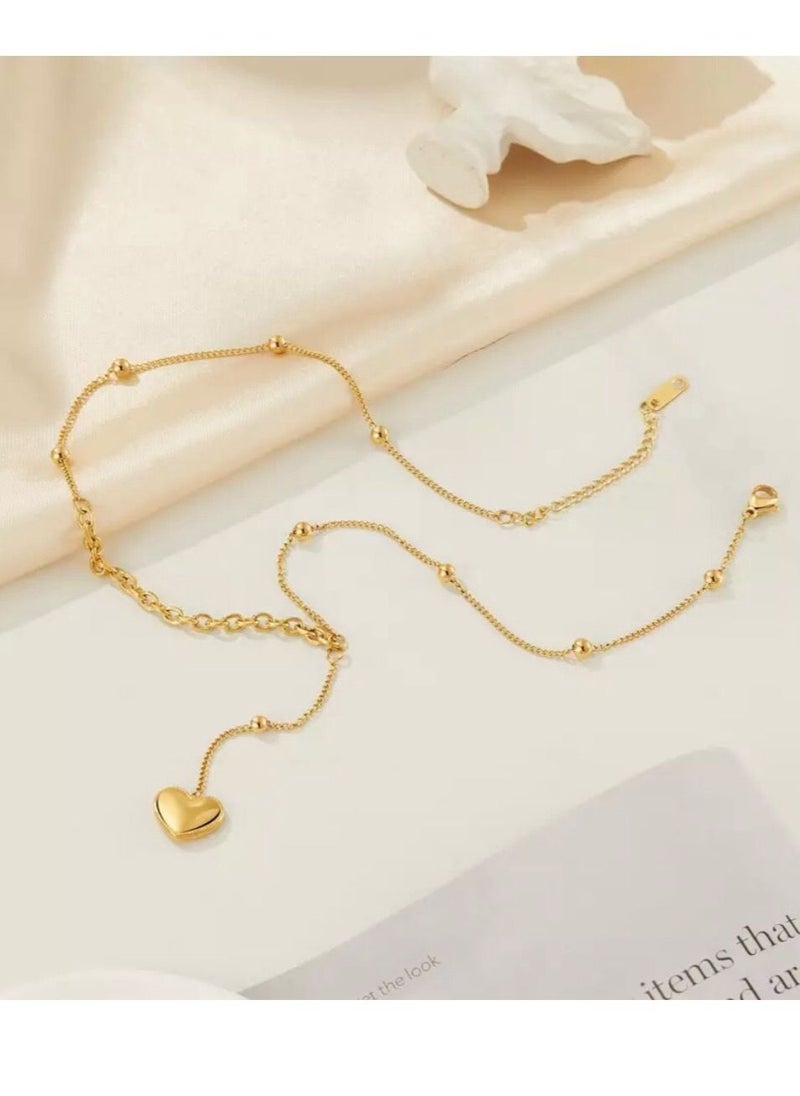 sixtyfour - Elegant Stainless Steel Gold Plated Necklace For Women - Image 1