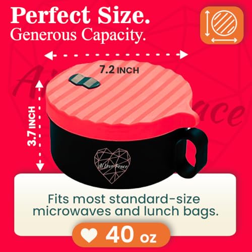 AI LOVE PEACE Ramen Bowl, 40 oz Microwaveable Noodle Cooker for Ramen, Pho, Soup, and Pasta, Dishwasher Safe and Portable, Ideal for Home, Office, Dorm, or Gift (Red) - Image 4