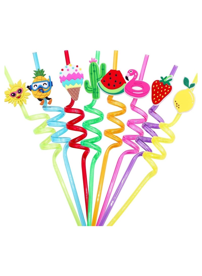 Reusable Crazy Drinking Straws with Diverse Designs, 12-Pack - Image 1