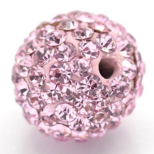 RUBYCA Pave Czech Crystal Disco Ball Clay Beads fit Shamballa Jewelry (20pcs, 10mm, Light Rose Pink) - Image 5
