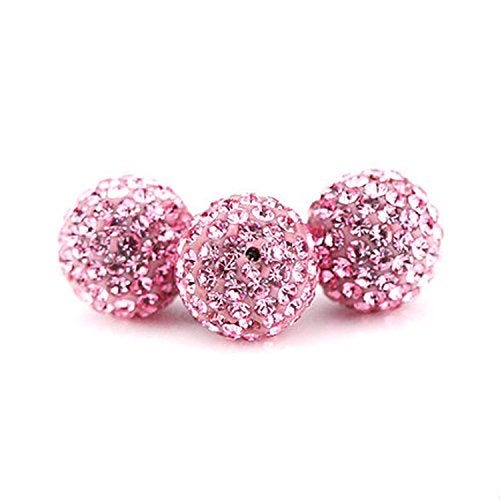 RUBYCA Pave Czech Crystal Disco Ball Clay Beads fit Shamballa Jewelry (20pcs, 10mm, Light Rose Pink) - Image 3