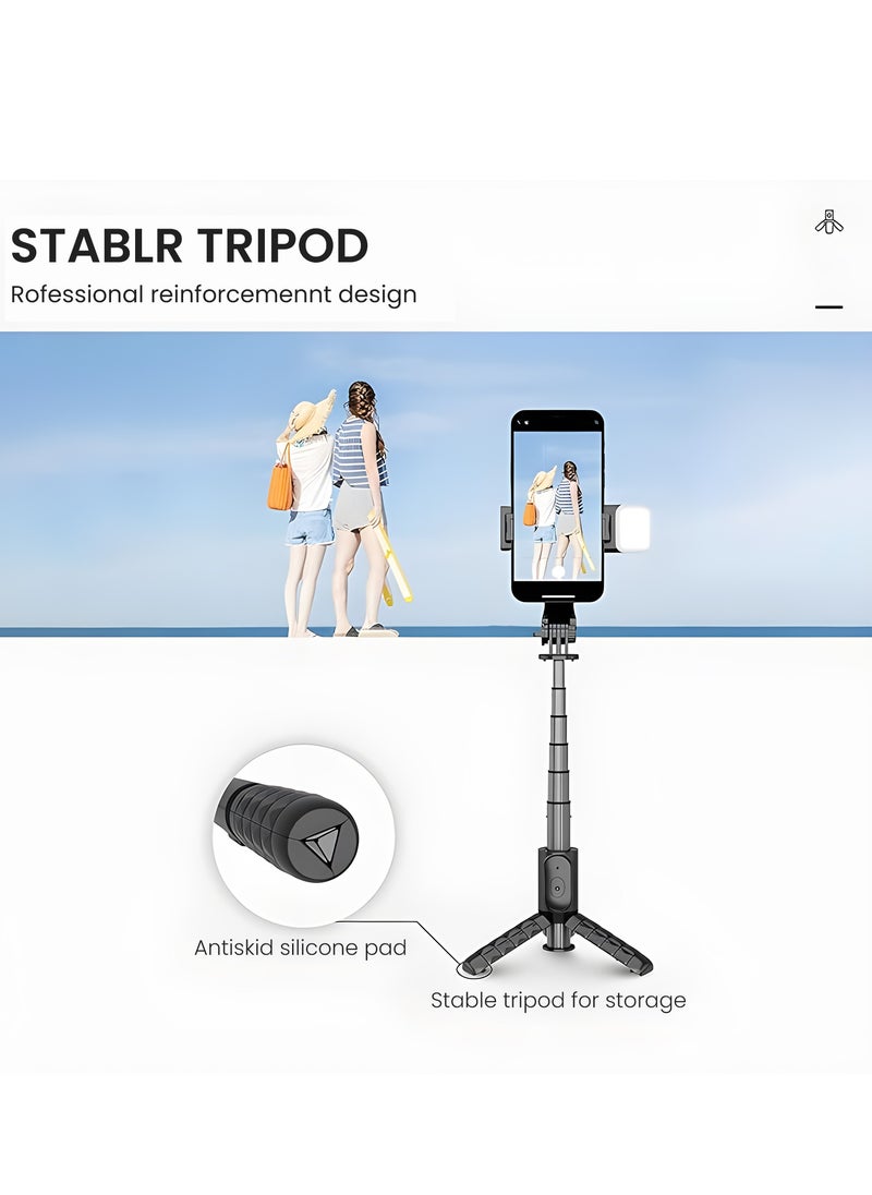 TNW - TNW Selfie Stick Phone Tripod,Wireless Shutter Portable Tripod Holder Equipped with Supplementary Light 360 Degree Rotation Supports Horizontal & Vertical Shooting, Compatible with iPhone and Android - Image 1