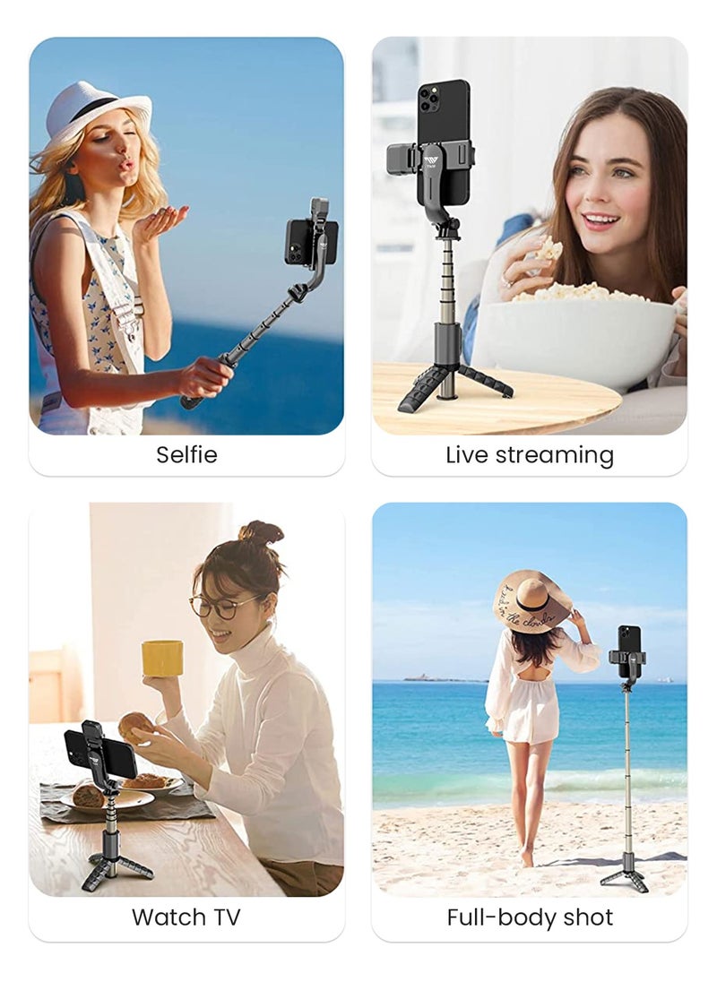 TNW - TNW Selfie Stick Phone Tripod,Wireless Shutter Portable Tripod Holder Equipped with Supplementary Light 360 Degree Rotation Supports Horizontal & Vertical Shooting, Compatible with iPhone and Android - Image 1