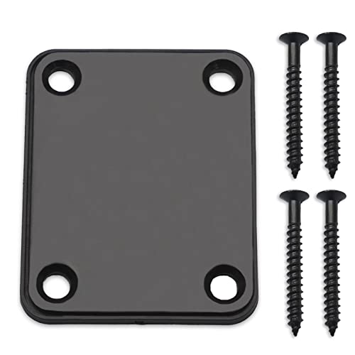 MAXCHEER Electric Bass Guitar Neck plate Guitar Neck Joint Connecting Strengthen Plate Guitar Parts (Black) - Image 1