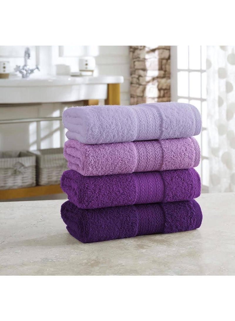 تى ام هوم طقم فوط 4 قطع من TM HOME – قطن طبيعي 100% – بدرجات الموف الأنيقة – جودة فندقية ناعمة وسريعة الامتصاص بمعايير عالمية - Image 2