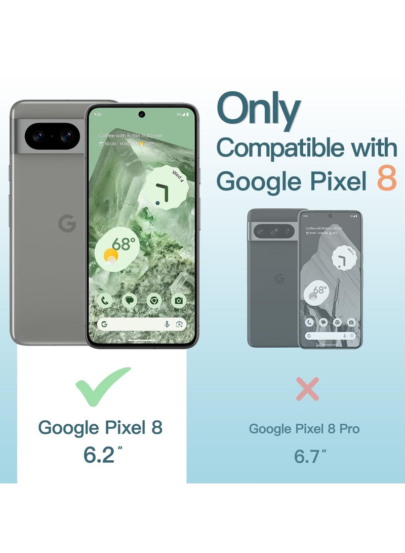 جي تيك واقي شاشة لهاتف Google Pixel 8 مع واقي عدسة الكاميرا، غشاء TPU مرن، معرف بصمة الإصبع، متوافق مع HD واضح، سهل التركيب، عبوتان لكل منهما - Image 2