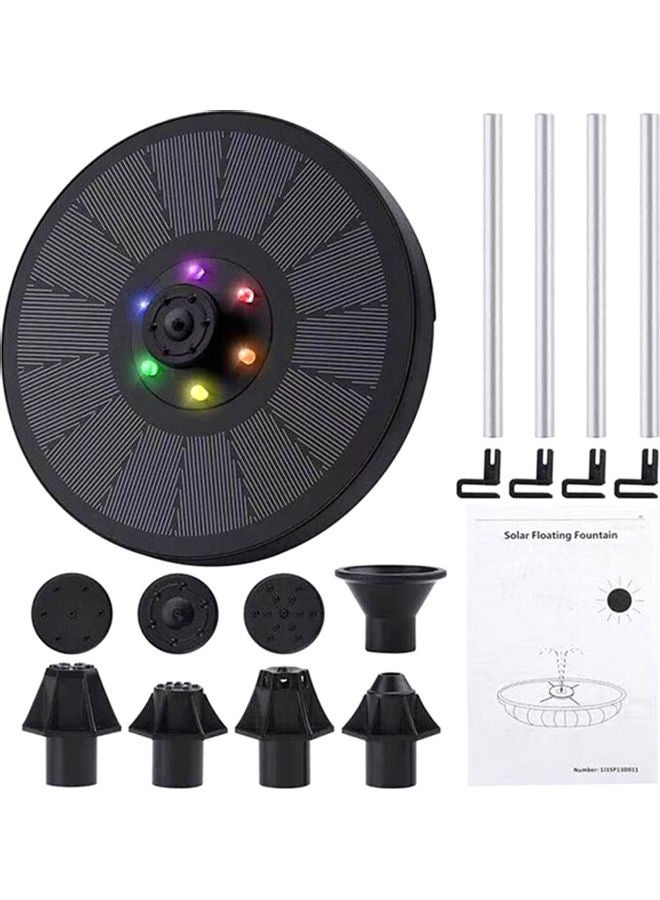 NIBEMINENT LED Solar Fountain Pump Set Black/Silver  - Image 1