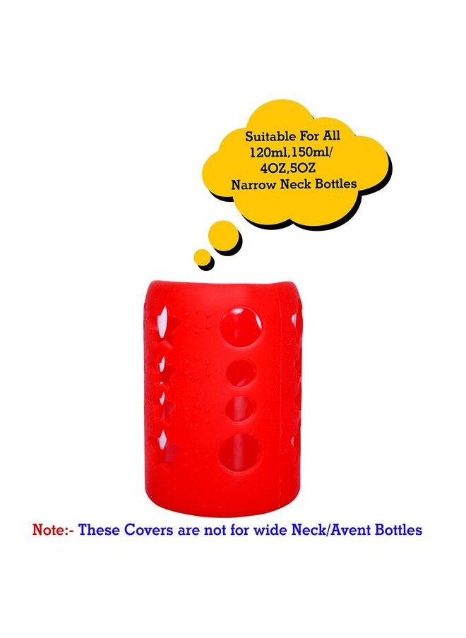 The Little Lookers Baby Feeding Bottle Silicone Warmer Cover Sleeve Holder Insulated Protection For Newborns Infants Babies (Red 120 Ml)  - Image 3