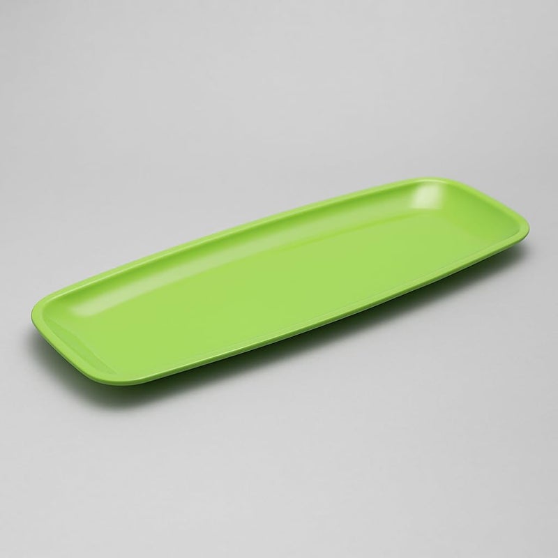 BS B&S Rectangular Plastic Serving Plate – Large 17.5x6.5 inch | BPA-Free Food Tray for Appetizers, Fruits & Snacks | Lightweight, Reusable & Durable Kitchen Accessory | Eco-Friendly Design - Image 1