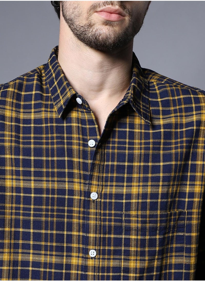 HIGH STAR Classic Regular Fit Checked Casual Shirt for Men  - Image 5