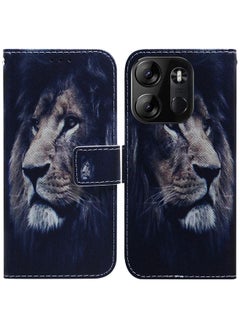 Case Cover For For Tecno Spark Go 2023 / Pop 7 Pro Coloured Drawing Flip Leather Phone Case(Lion)