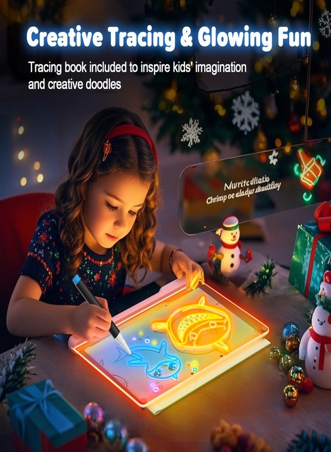 Geokay 16" Rechargeable LED Drawing Board, 9-Color Light Modes, Neon Art Dry Erase Light Up Doodle Glow Pad with Built-in Stand, Sketching Gift Toy for Kids/Girls/Teens, 7 Markers & Tracing Book - Image 5