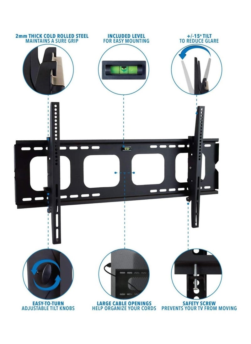 TV Wall Mount Bracket | 42 43 50 55 58 65 70 75 80 Inch | 220 Pound Capacity | VESA Compatible | Low Profile | Flat Screens - Image 2