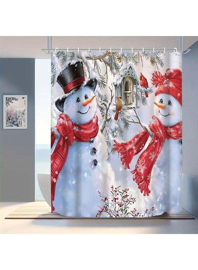 Plaid Waterproof Shower Curtain, Mildew-proof Bathroom Toilet Shower Parion Curtain