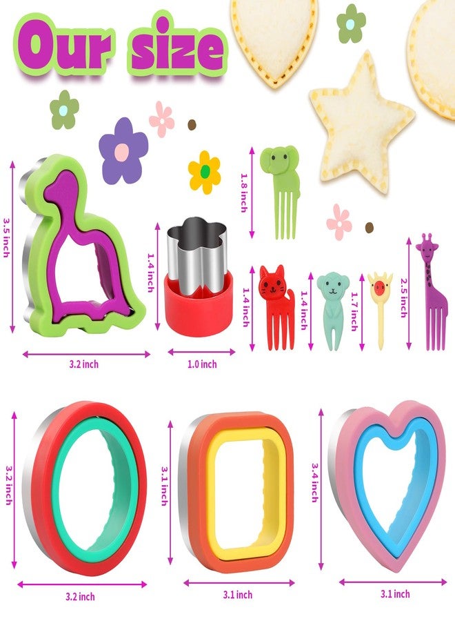 KULENAND 32 Pcs Sandwich Cutter and Sealer Set, Bread Decruster Sandwich Cutter Pancake Maker & Fruit Vegetables Cutter Shapes for Kids, Bento Lunch Box Food Decor Tool for School Party Snack DIY - Image 3