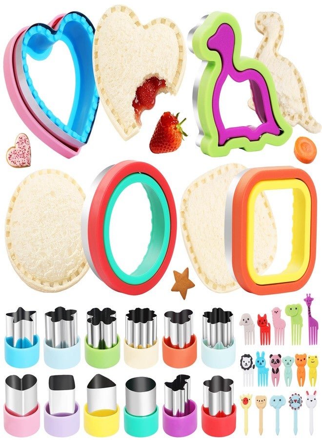 KULENAND 32 Pcs Sandwich Cutter and Sealer Set, Bread Decruster Sandwich Cutter Pancake Maker & Fruit Vegetables Cutter Shapes for Kids, Bento Lunch Box Food Decor Tool for School Party Snack DIY - Image 1