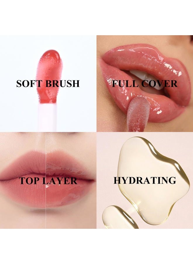 KYDA Hydrating Lip Glow Oil, Moisturizing Lip Oil Glossy Transparent Plumping Lip Gloss, Tinted Lip Oil for Lip Care and Dry Lips, by Ownest Beauty-Pink - Image 5