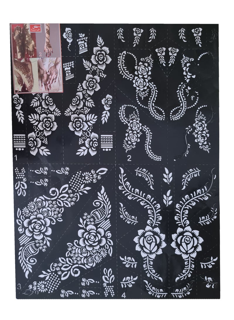 ملصقات حناء كبيرة الحجم لليد والقدمين - Image 1