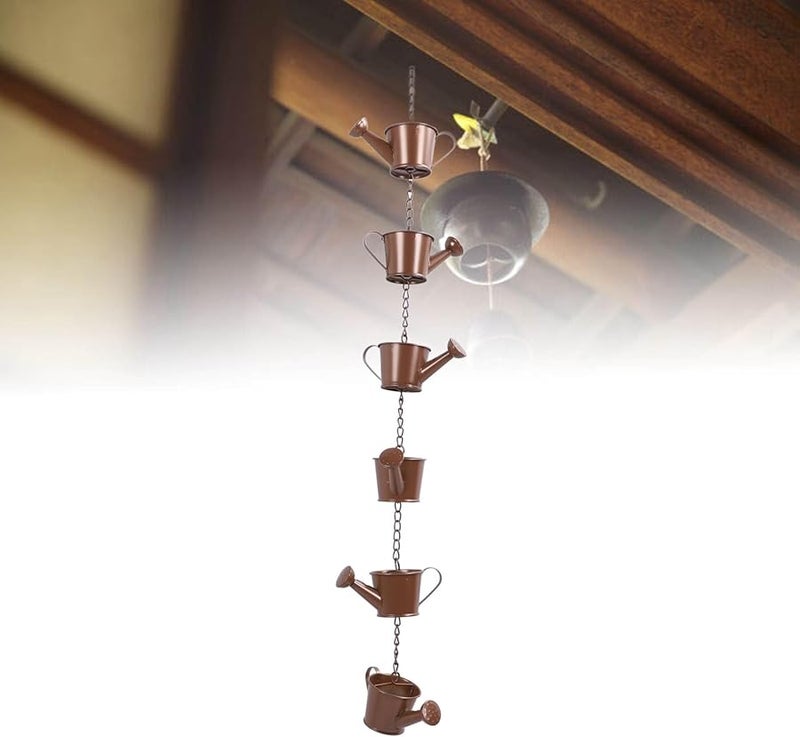 علبة سقي سلسلة المطر الحديدية مزيلة مياه الأمطار الزخرفية لمزراب المزراب حديقة ساحة - Image 4