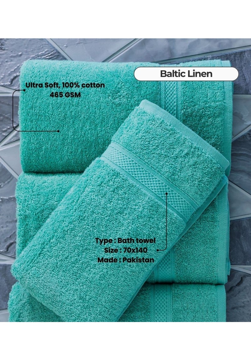 Baltic Linen مجموعة مناشف حمام فائقة النعومة من القطن بنسبة 100%، مقاس 70×140 سم، فائقة الامتصاص، سريعة الجفاف ومعالجة مضادة للبكتيريا، 500 جرام لكل متر مربع - Image 5
