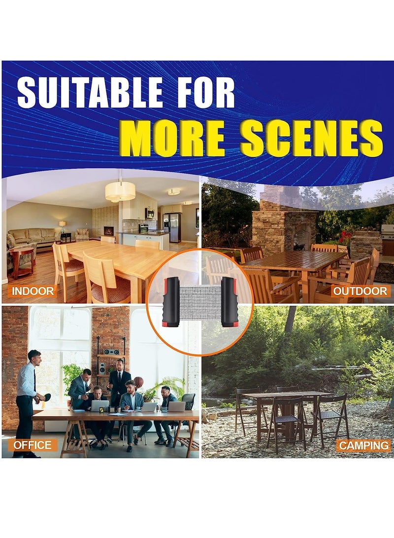 SOLARAE Ping Pong Net, Protable Retractable Table Tennis Net for Dining Table, Family Competition and Garden Games, Suitable for Tables Less Than 6 feet Long and Less Than 1.8 inches Thick - Image 3