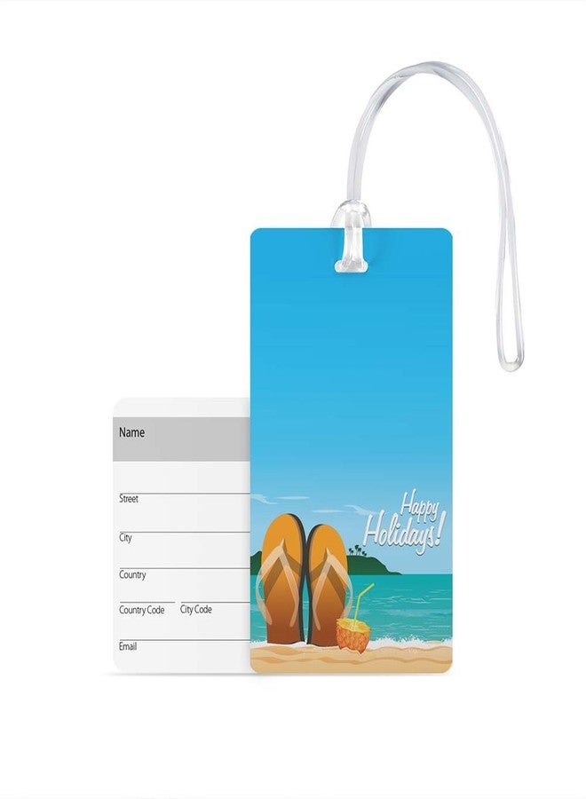 100yellow® Happy Holiday Luggage Tags, Bag Tag Travel Id Labels Tag for Baggage Suitcases Bags with Silicon- Ideal for Travel - Image 1