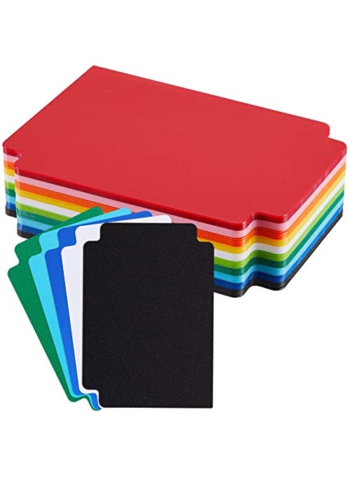 Suilung Trading Card Dividers Multicolor Card Page Dividers Frosted Plastic Separator with Tabs for Games Sports 27 x 38 Inches50 Pieces  - Image 1