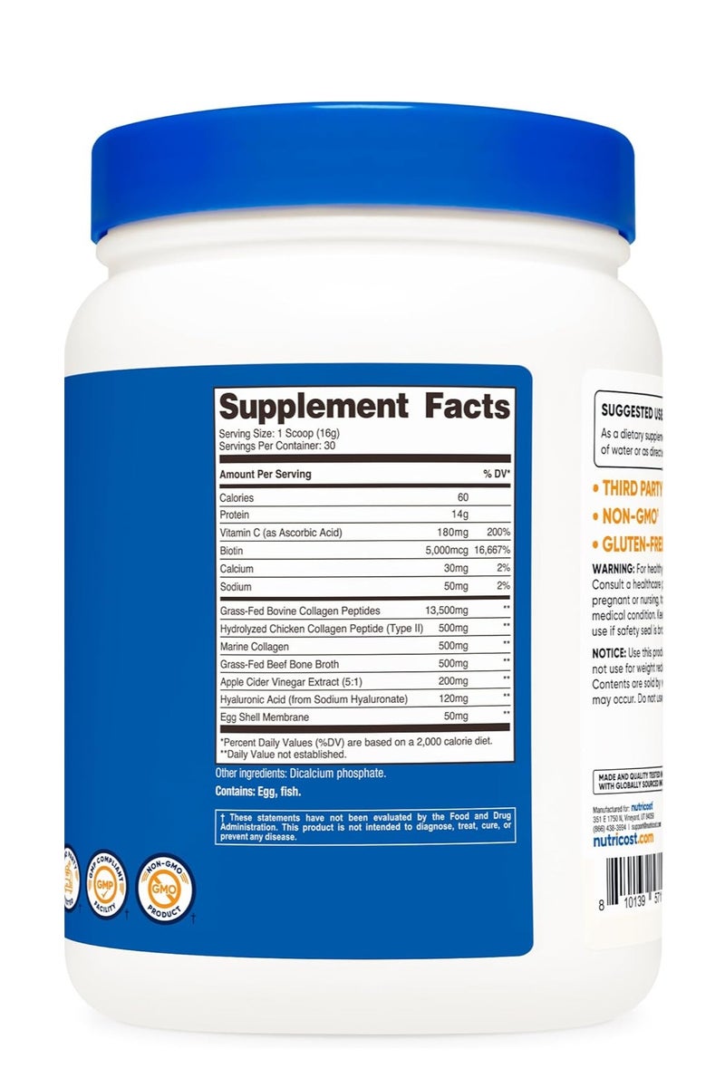 Nutricost Multi Collagen Protein + Beauty Powder 30 serving - Image 4