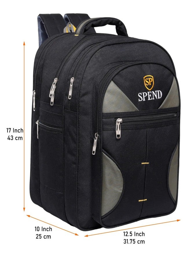 SPEND Casual Backpack 56L | Large Capacity Travel & School Bag with 3 Main Compartments, Bottle Pocket, Front Pocket & Adjustable Padded Shoulder Straps - Durable Backpack for Men & Women - Image 3