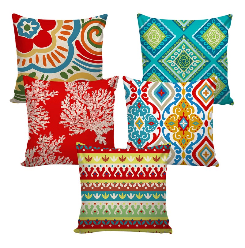 AEROHAVEN Decorative Hand Made Jute Throw Pillow Cushion Covers - CC-173 - Set of 5, (Multicolor, 12 x 12 Inch) - Image 2