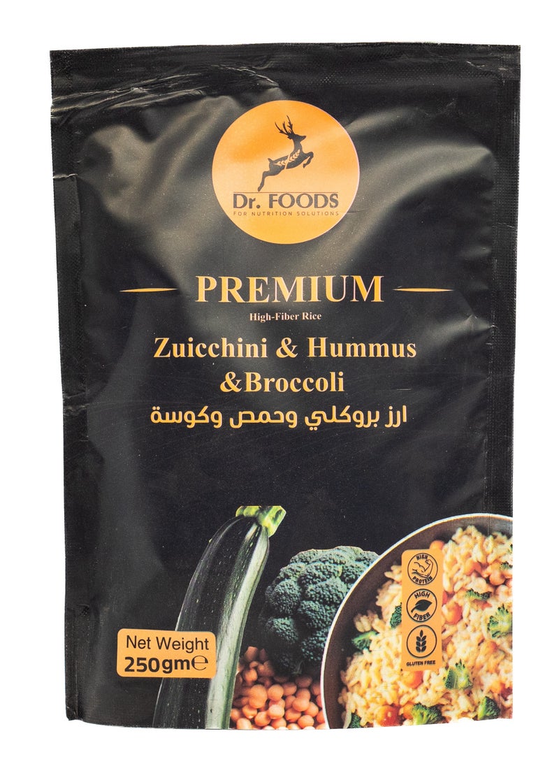 Dr. Foods Dr. Foods Premium Zucchini, Hummus & Broccoli Rice Alternative – 250g | Vegan-Friendly | Nutritious Rice Substitute  - Image 1