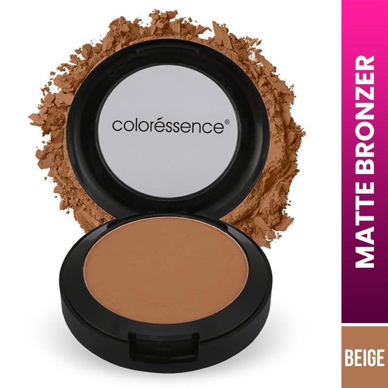 COLORESSENCE Matte Bronzer Contour Powder Natural Highlighter for Face Sculpting Sun Kissed Look Oil Control Waterproof Creamy Ultra Fine Texture 10 gm - Image 2