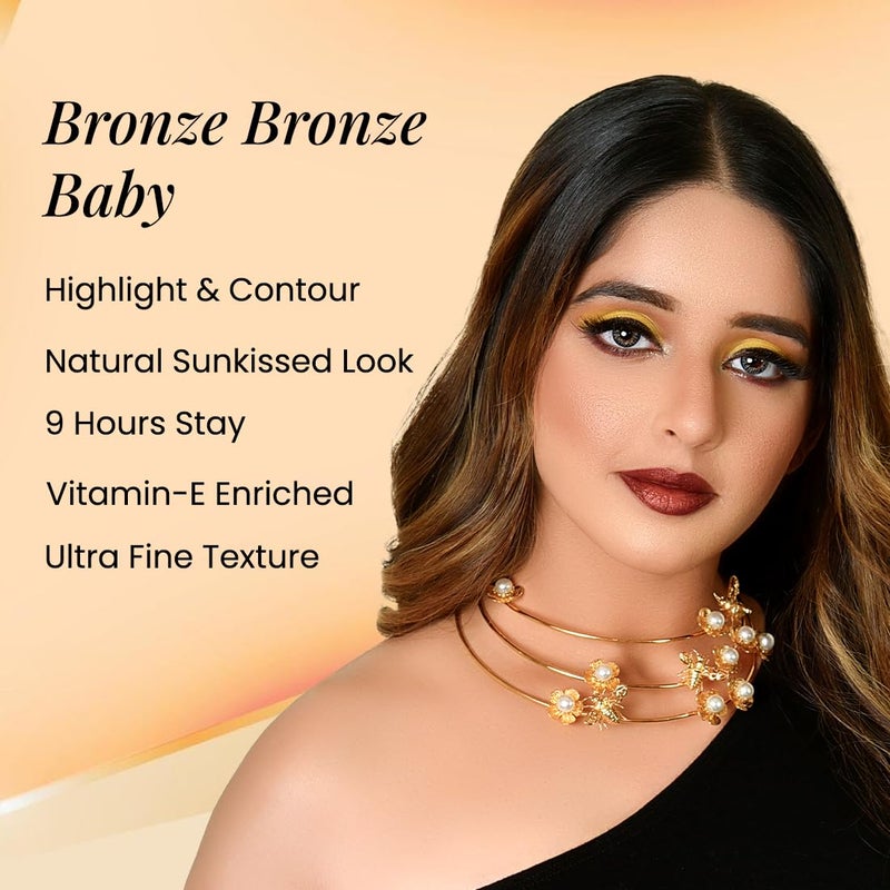 COLORESSENCE Matte Bronzer Contour Powder Natural Highlighter for Face Sculpting Sun Kissed Look Oil Control Waterproof Creamy Ultra Fine Texture 10 gm - Image 3