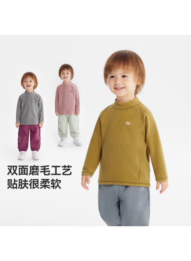 Soft, Warm, And Heat-generating] Baby T-shirt Long Sleeve Winter Style Boys' Base Layer Winter 2025 Edition Innerwear - Image 3