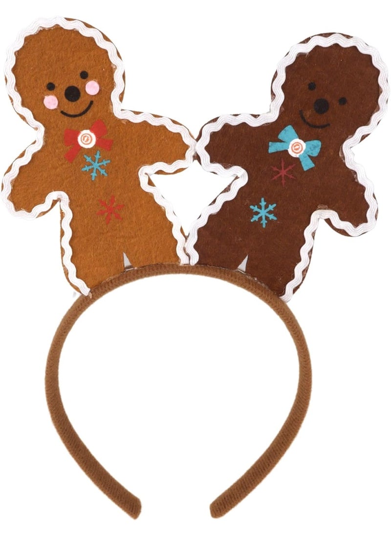 Needzo Needzo Christmas Gingerbread Headband, Holiday Party Accessory, One Size Fits Most, 6.5 x 9.25 Inch 