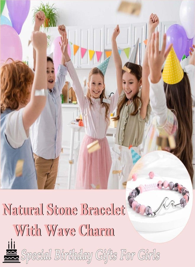 FIEEFX 17th Birthday Gifts for Girls, Sweet 17 Year Old Girls Birthday Gift Ideas, Wave Birthday Bracelet Gifts for 17 Year Old Girl, Happy 17th Birthday Card for Teen Teenage Girls, Pink - Image 2