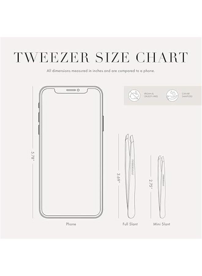 Mini Slant Travel Tweezers For Eyebrows, Travel Tweezers for Eyebrows, Facial Hair, Ingrown Hair (Blooming Lilac) - Image 4