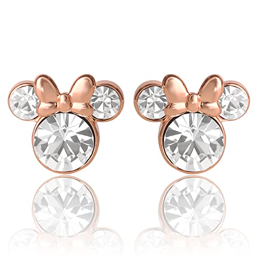 Disney Minnie Mouse April Birthstone Stud Earrings for Women Official License, Minnie Jewelry, Birthstone Earrings (April-Rose) - Image 3