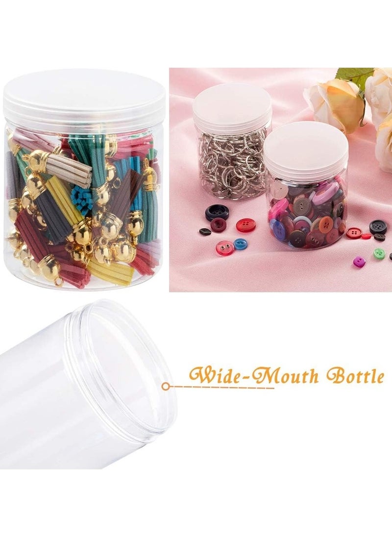 ASAQ Clear Plastic Jars, Empty Candy Storage Jars375ml Reusable Jar with Clear Airtight Lids, Large Round Dry Food Container for Home Kitchen Organization Nuts Noodles Made in Saudi Arabia