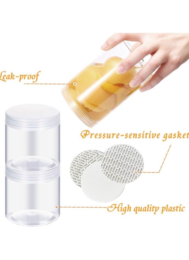 ASAQ Clear Plastic Jars, Empty Candy Storage Jars375ml Reusable Jar with Clear Airtight Lids, Large Round Dry Food Container for Home Kitchen Organization Nuts Noodles Made in Saudi Arabia
