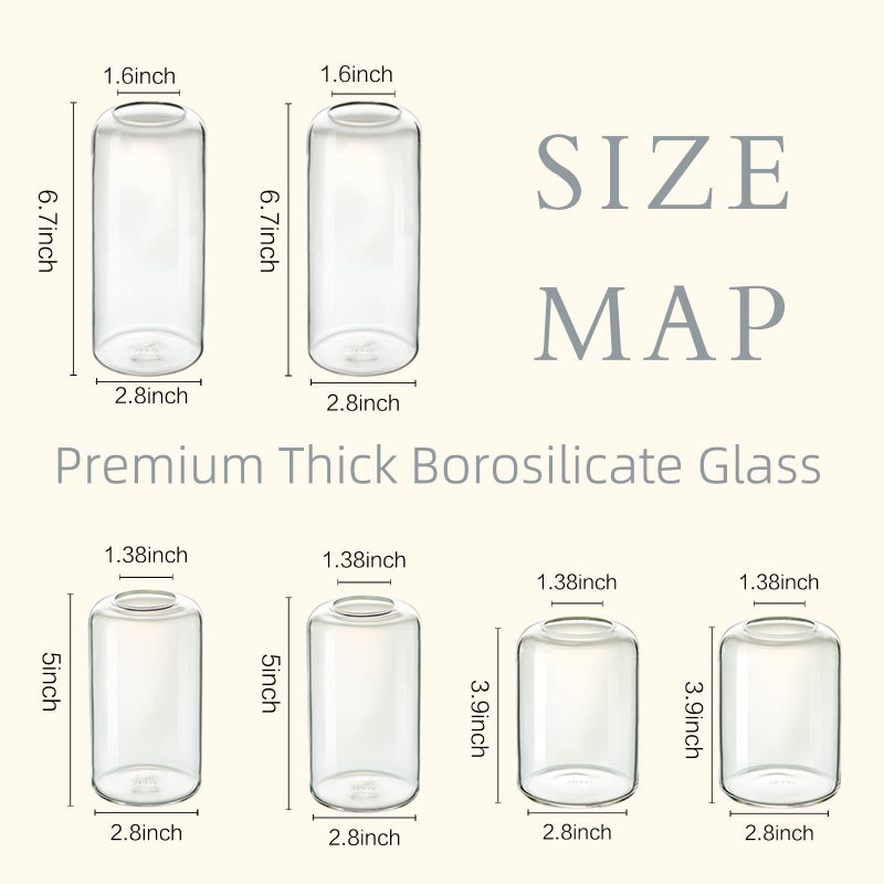 ZENS Bud Vases Set of 6  Modern Small Glasss Vase for Flower Clear Bud Vases in Bulk for Wedding Centerpiece  Blown Thicker Glass Small Vase for Flowers  Wedding Party Decorative  Home Bathroom Decor - Image 4