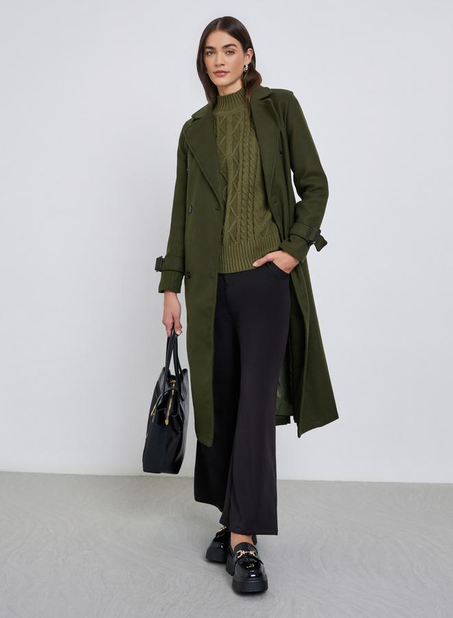 ستايلي معطف بقصة عادية مع حزام - Image 1